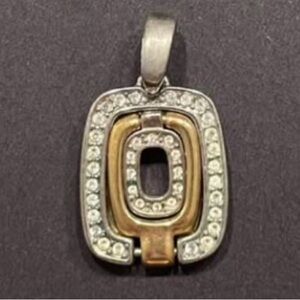 Expanding necklace pendant. Unique. Silver gold tone. MCM